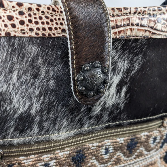 Myra Bag Brown & Black Aztec Crossbody with Cream Accents - Picture 2 of 16